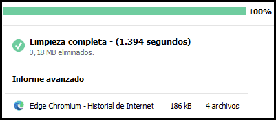Analizar navegador edge chromium CCleaner terminado